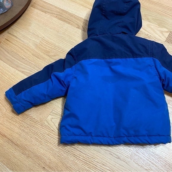 Carter’s Winter Jacket 24 months Full Zip Snap Button Hooded Green Blue Coat - Picture 5 of 8